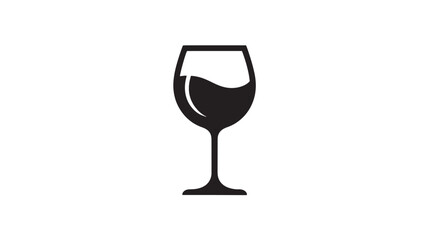 Wine glass icon simple flat vector illustration isolated on white background for bar and restaurant design