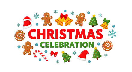 Fototapeta premium Christmas Celebration Elements with Transparent Background