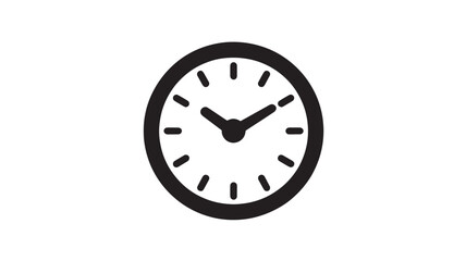 Clock icon for time and schedule management, simple vector symbol