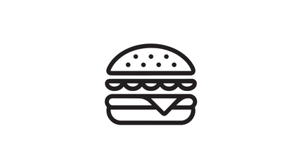 Hamburger icon for food delivery and restaurant menu, minimalist vector symbol