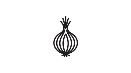 Onion icon for cooking and food design, minimalist vector symbol