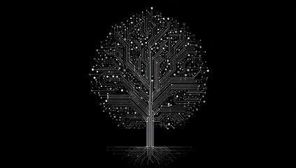 Abstract circuit tree graphic