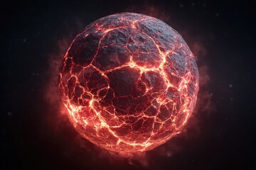 A fiery, fractured celestial sphere