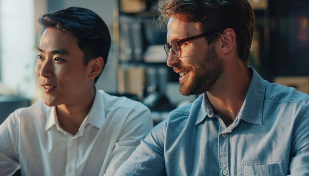 Engaging international team brainstorming creative ideas in sunlit office, fostering collaboration and innovation for business growth and success