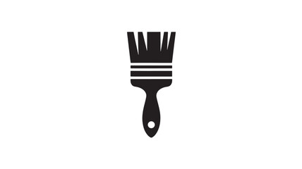 Paint brush icon for art and design tools, black vector symbol