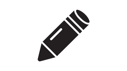 Pencil icon for drawing and writing, simple vector symbol