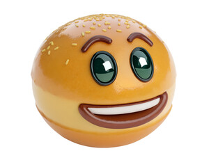 Fototapeta premium Ultra-smooth 3D money-mouth emoji with glossy dollar eyes, shiny mouth, transparent background