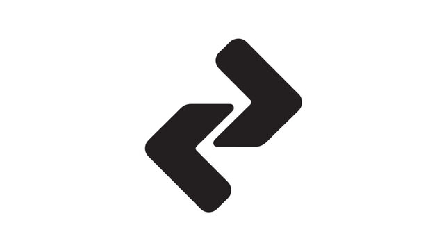 Double chevron arrow icon for navigation and direction, minimalist vector symbol