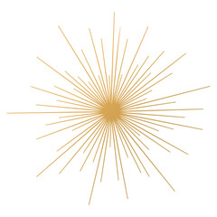 Hand drawn gold thin star, sparkle, sparkler, firework, explosion, glow. Christmas star. Holiday, New Year element. Isolated flat vector illustration on transparent background EPS10	