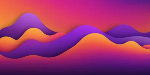 Selbstklebende Fototapeten Violett Abstract colorful vector illustration of a mountain and water wave landscape pattern backdrop  © AbidurRahman