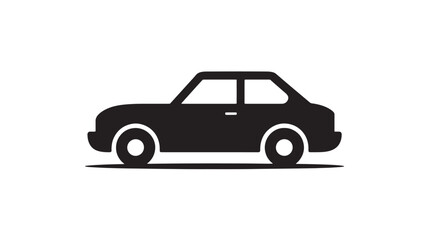 Obraz premium Black car icon simple flat vector illustration isolated on white background for transportation and automotive design