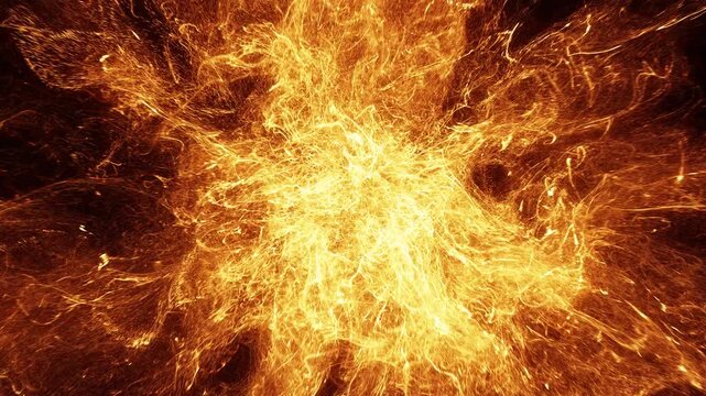 Fiery Vortex Explosion Intense Solar Plasma Swirl Radiating Light and Heat Isolated on Black Background