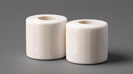 Two white cylindrical ceramic industrial components on a gray background.