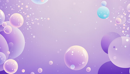 Fototapeta premium abstract purple gradient background with floating translucent bubbles and spheres