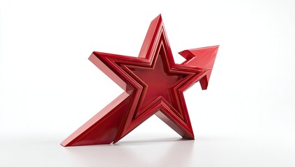 Obraz premium Red star with arrow, 3D model