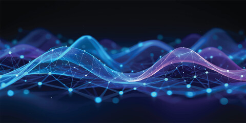 Fractal energy wave design on an abstract blue background for futuristic digital art