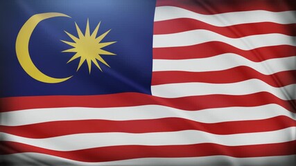 Waving Malaysia Flag Patriotic National Symbol