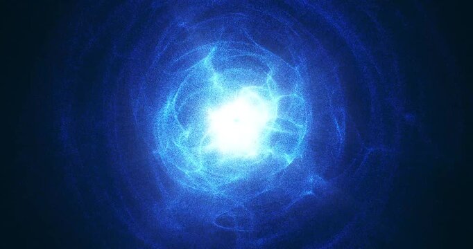 In the dark abyss of space, an abstract star pulsates, a shining ball of energy surrounded by a swirl of shimmering particles. Its light creates a mesmerizing pattern, like the embodiment of cosmic en