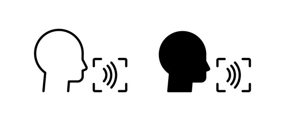 Voice and Speaking Icons Set. Communication, Discussion and Sound Symbols