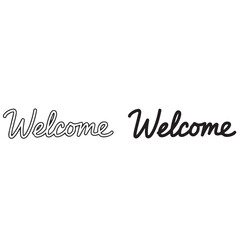 Welcome Word in Outline and Solid Cursive Script