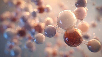 A molecular chemistry animation-style 