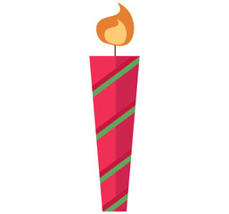 クリスマス キャンドル。クリスマスのろうそく。ベクターイラスト