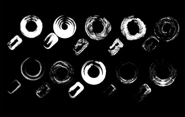 This collection features distressed, hand drawn search icons designed with grunge style brush strokes. Perfect for website search buttons, app design, retro layouts, posters, and creative design work.