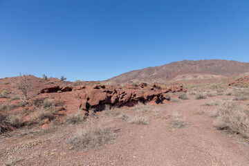 Katutau lava mountains in the Altyn-Emel (or Altyn Emel) national park. Zhetysu region, Kazakhstan.