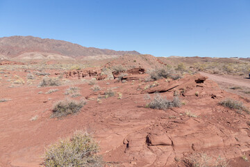 Katutau lava mountains in the Altyn-Emel (or Altyn Emel) national park. Zhetysu region, Kazakhstan.