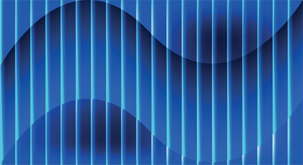 Obraz premium Smooth Blue Wave Pattern with Vertical Light Stripes Abstract Background