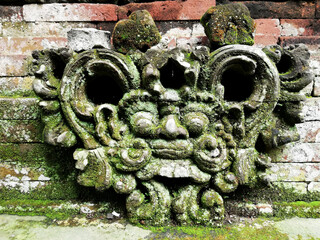 Traditional Balinese temple reliefs, in old condition