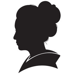 Elegant Female Silhouette Portrait with Classical Updo Hairstyle