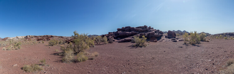 Katutau lava mountains in the Altyn-Emel (or Altyn Emel) national park. Zhetysu region, Kazakhstan.