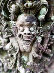 Traditional Balinese temple reliefs, in old condition