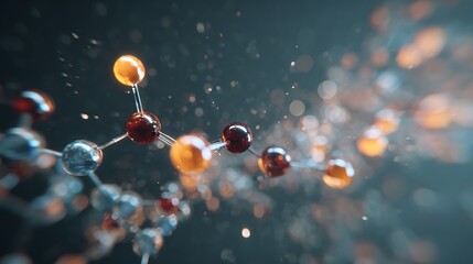 A molecular chemistry animation-style 