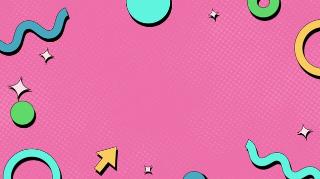 Retro Vibes Nostalgic Animation Background. Minimalist Simple Shape Animation. Suitable for Cartoon Comic Style, Vintage Theme, or Digital Promotion Product.