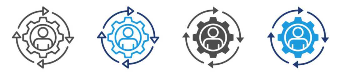 reskilling icon sheet with multiple style