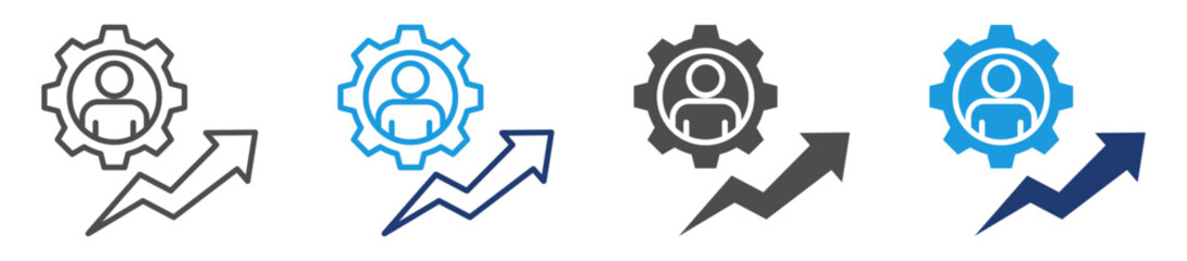 upskill icon sheet with multiple style