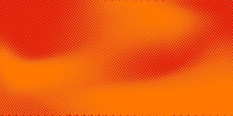Dots halftone orange color pattern gradient texture with technology digital background. Dots pop art comics with summer background.