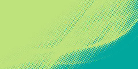 Bright green and turquoise pop art retro background with halftone in comic style, vector illustration eps10