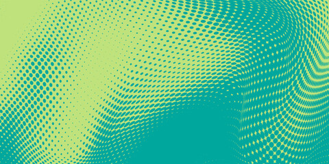 Turquoise pop art background with halftone polka dots in retro comic style, vector illustration template eps10