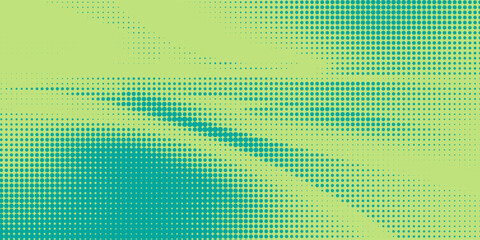 Bright turquoise and green pop art retro background with halftone in comics style vector illustration eps10