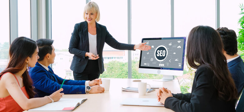 SEO search engine optimization for modish e-commerce and online retail business showing on computer screen