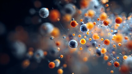 A molecular structure model floating in a digital space 