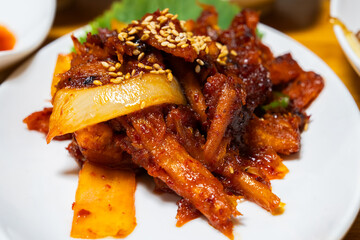 roasted spicy deodeok called deodeok guie