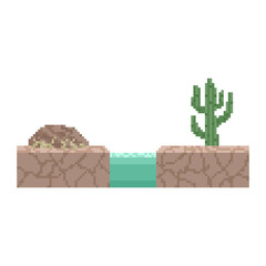 desert terrain retro pixel art
