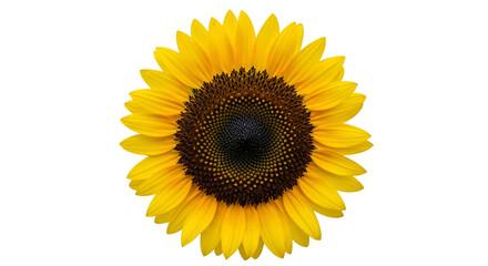 Fototapeta premium Single Sunflower with Yellow Petals on Black Background
