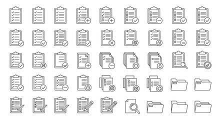 Checklist Management Icons Set Streamlined Task, Document & File Handling