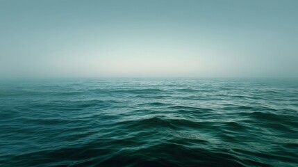 Fototapeta premium Tranquil Seascape with Gentle Waves and Soft Horizon in Cool Tones Capturing the Essence of Peace and Serenity in Nature's Open Water Environment