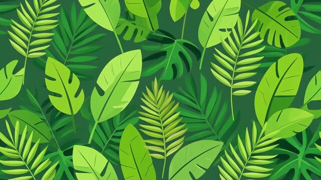 green leaves on a green background